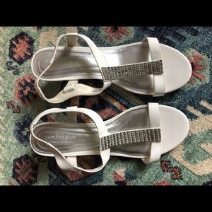 White Wedged Sandals 12 WIDE